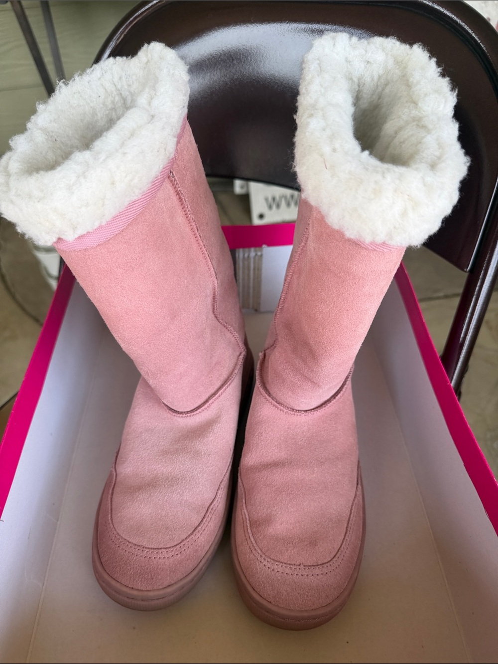 Rampage Pink Faux-Shearling Winter Boots